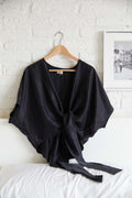 Washed Silk Wrap Blouse